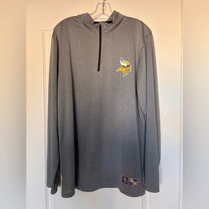 Minnesota Vikings NWT Ultra Pullover Mens Large Gray NFL Football 1/4 Zip Top